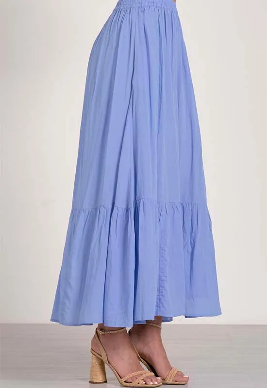 Elan - Tiered Midi Skirt Blue
