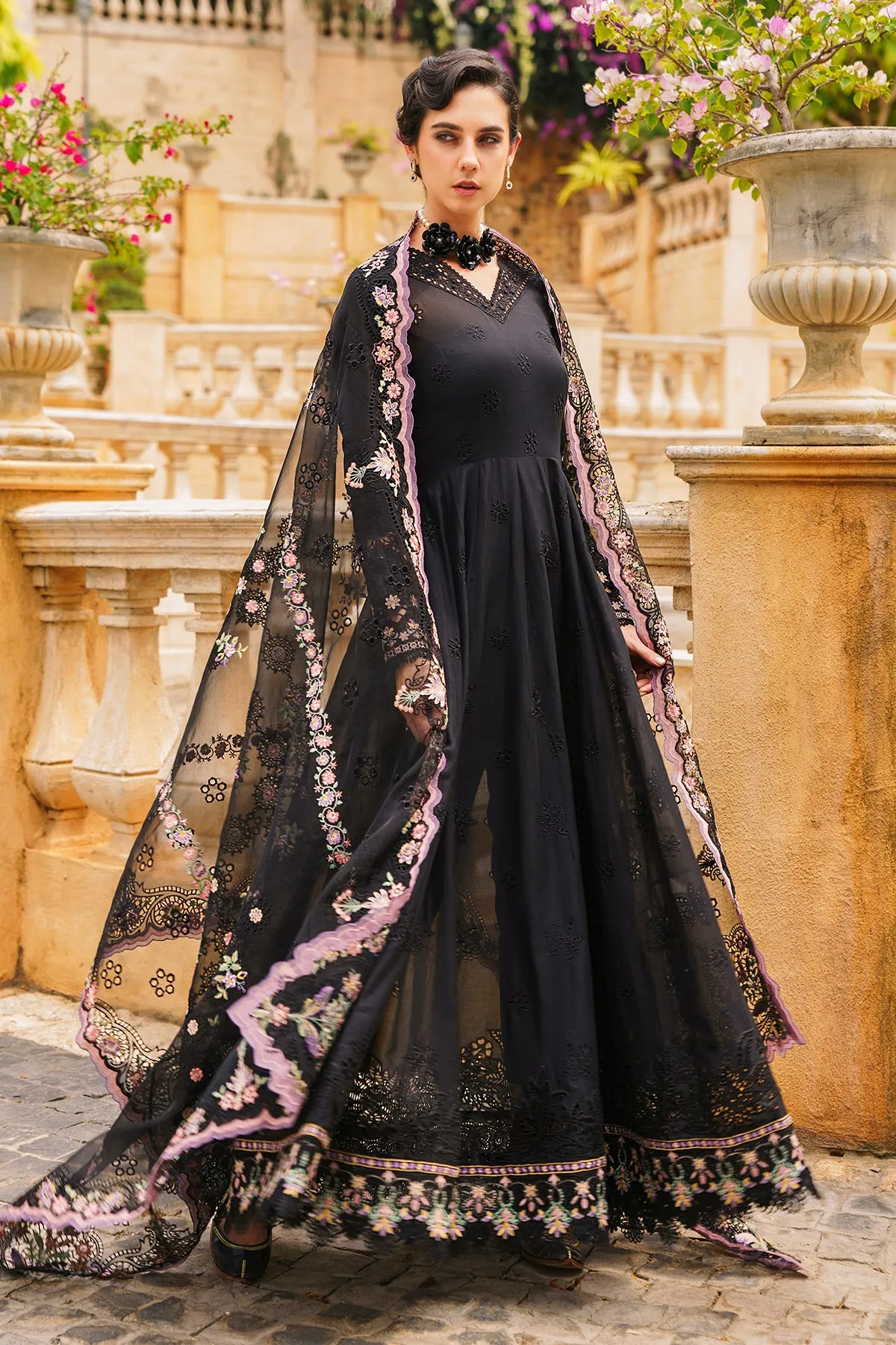 EMBROIDERED SWISS LAWN  SL12-D06