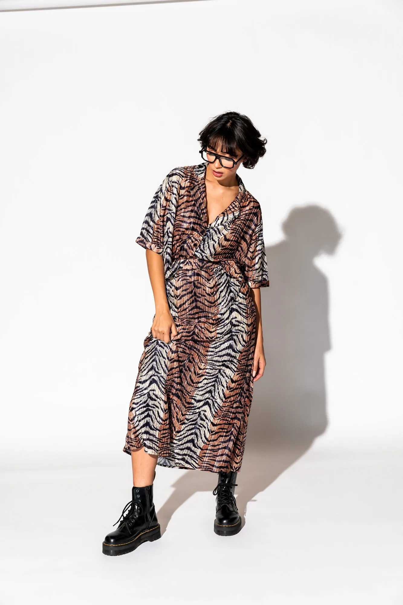 Ćest la Vie Plissé Skirt Set in Go Get 'Em Tiger