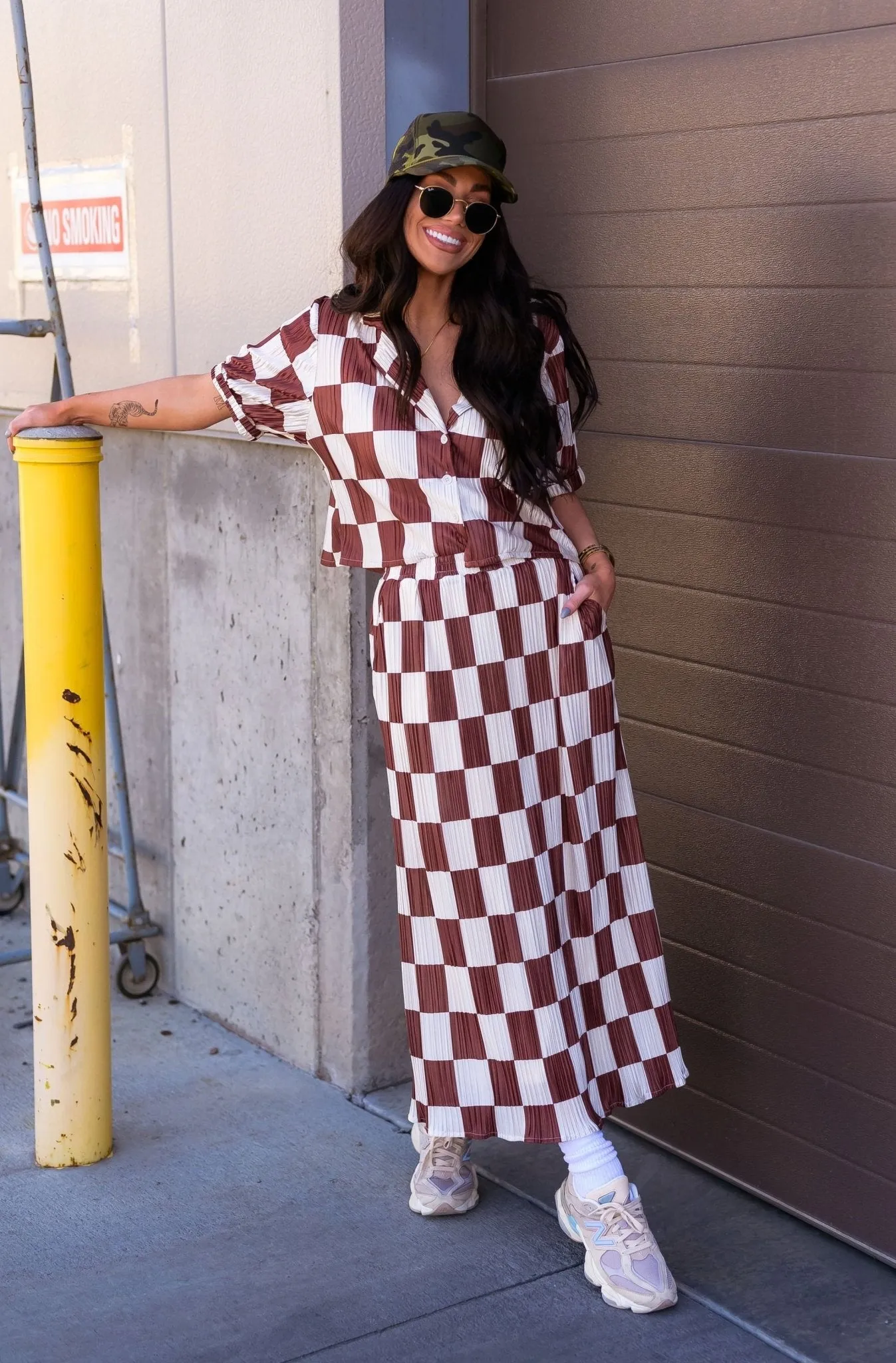 Ćest la Vie Plissé Skirt Set in Mocha Latte