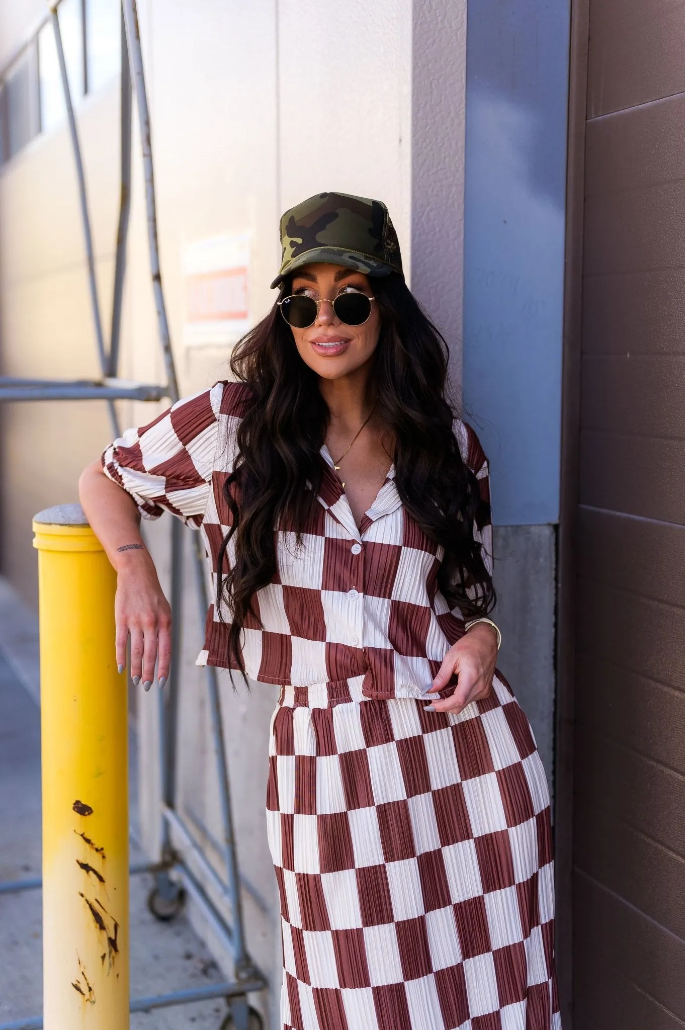 Ćest la Vie Plissé Skirt Set in Mocha Latte