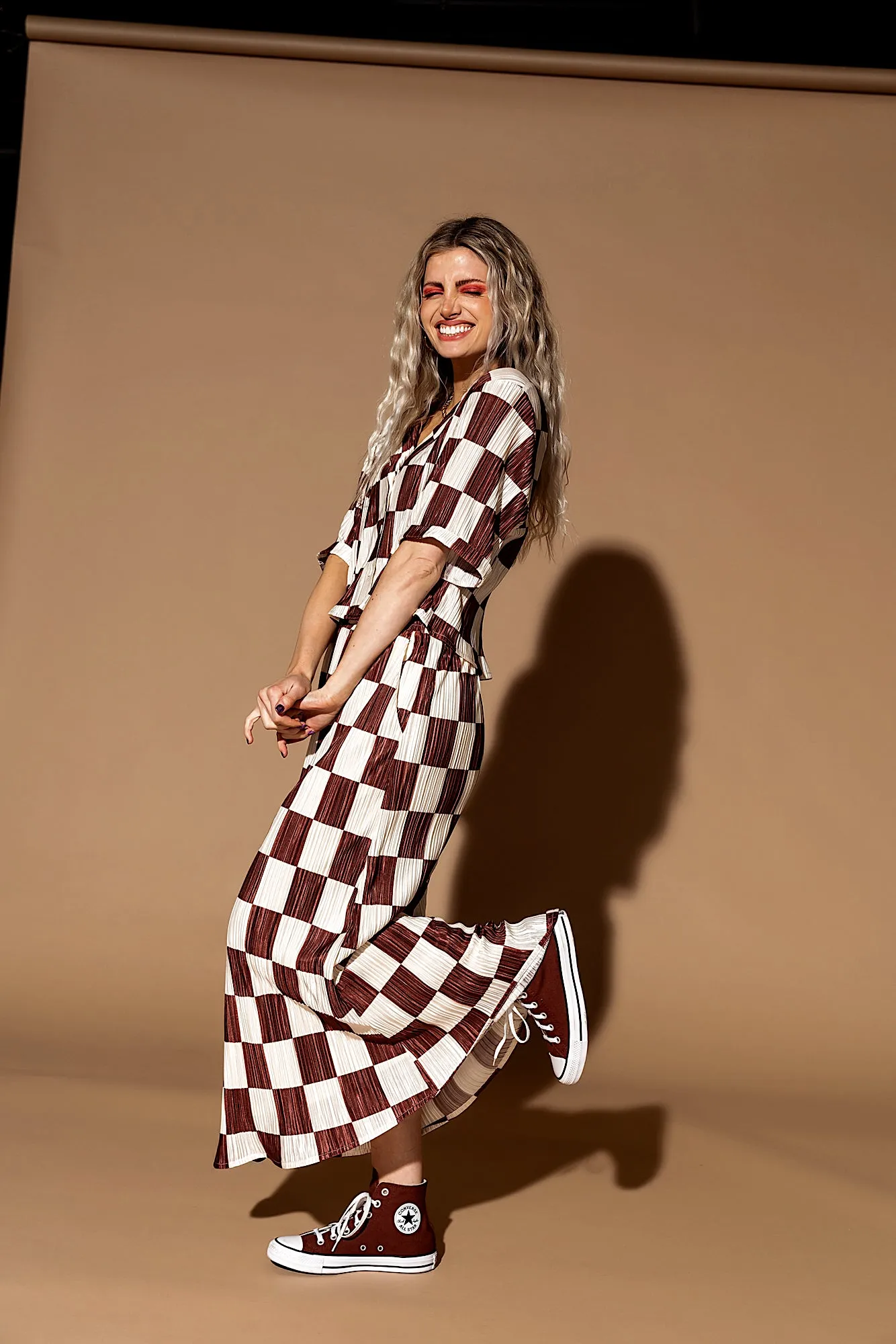 Ćest la Vie Plissé Skirt Set in Mocha Latte