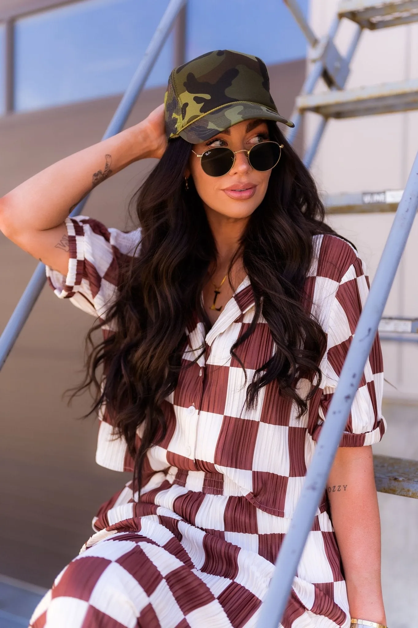 Ćest la Vie Plissé Skirt Set in Mocha Latte