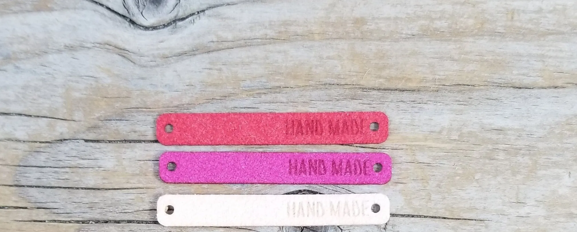 Faux Suede Foldover Hand Made Tags