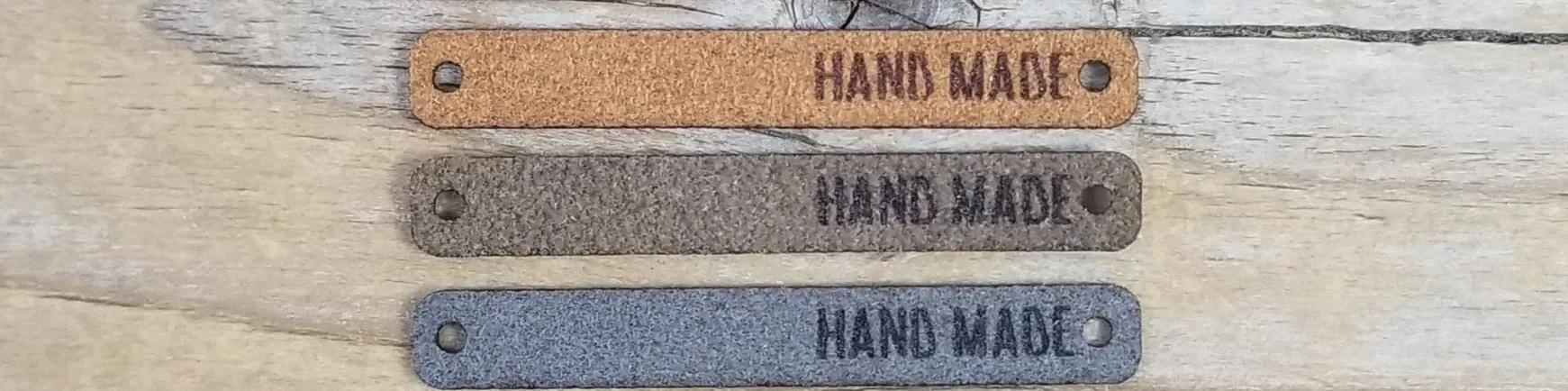 Faux Suede Foldover Hand Made Tags