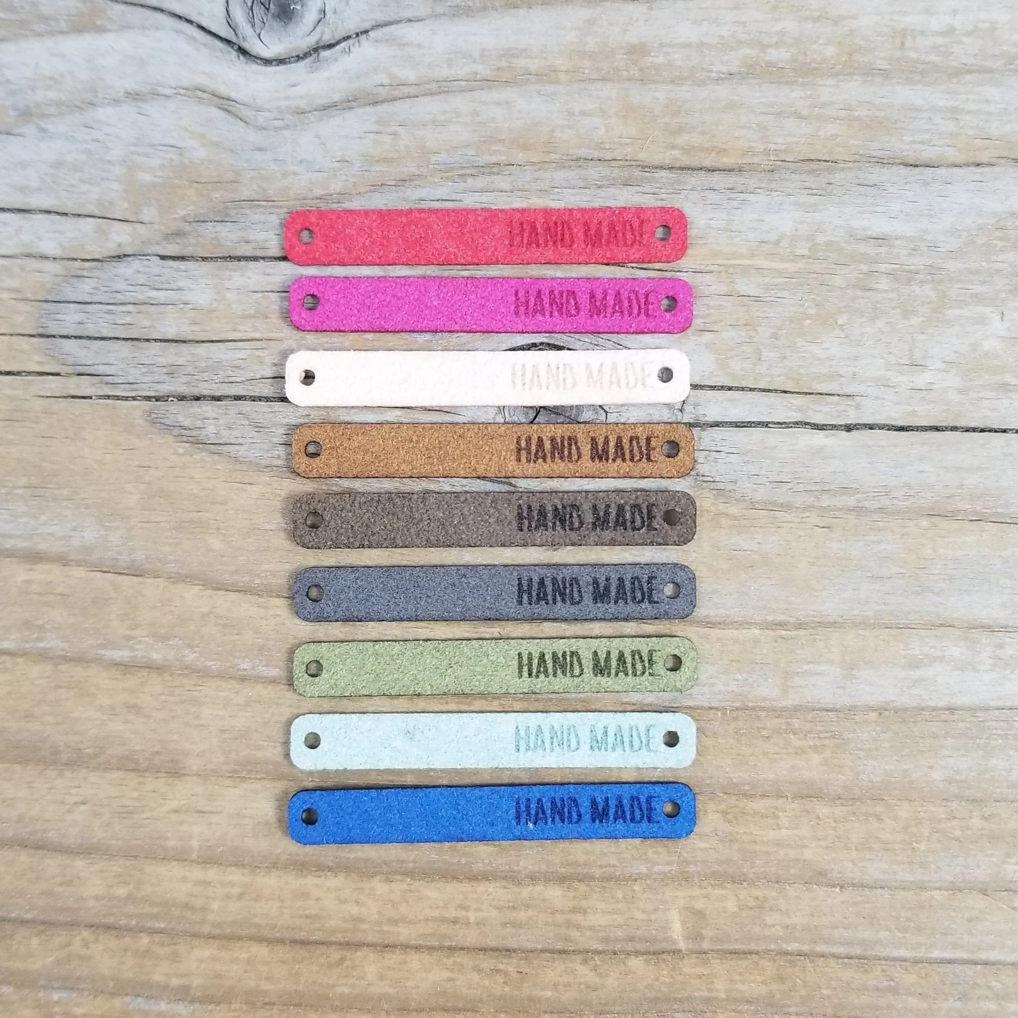 Faux Suede Foldover Hand Made Tags