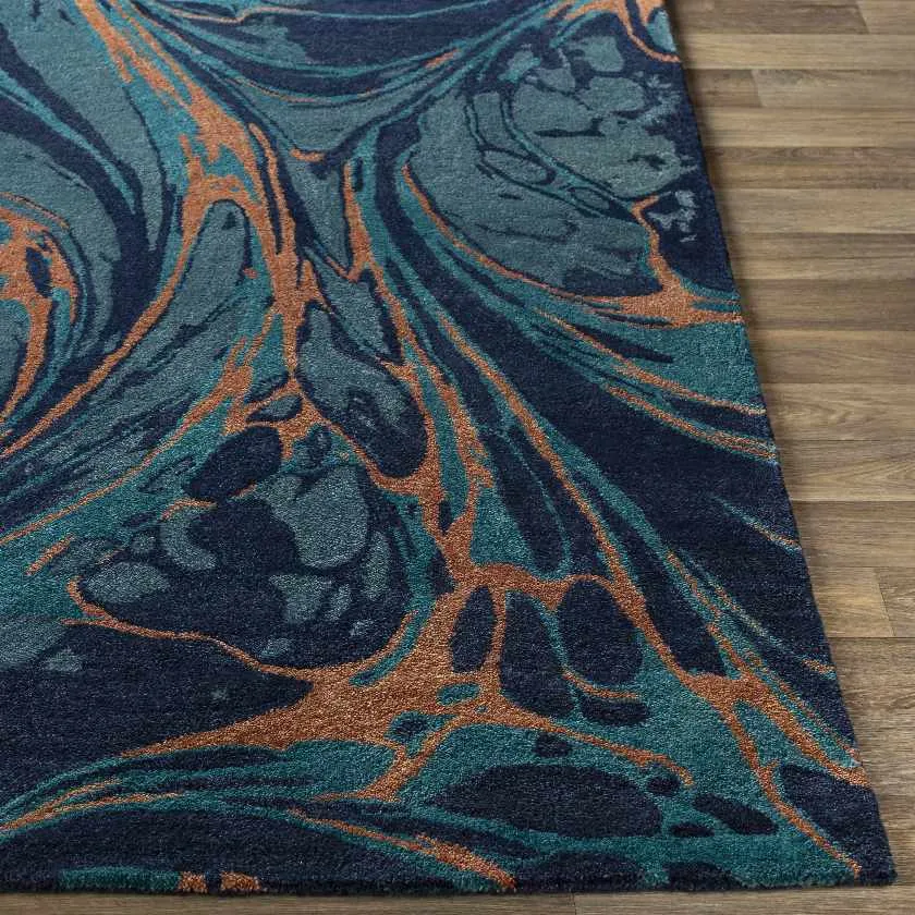 Fephe Modern Navy Area Rug