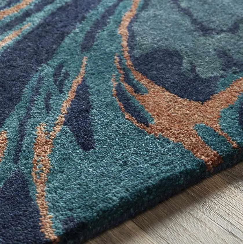 Fephe Modern Navy Area Rug