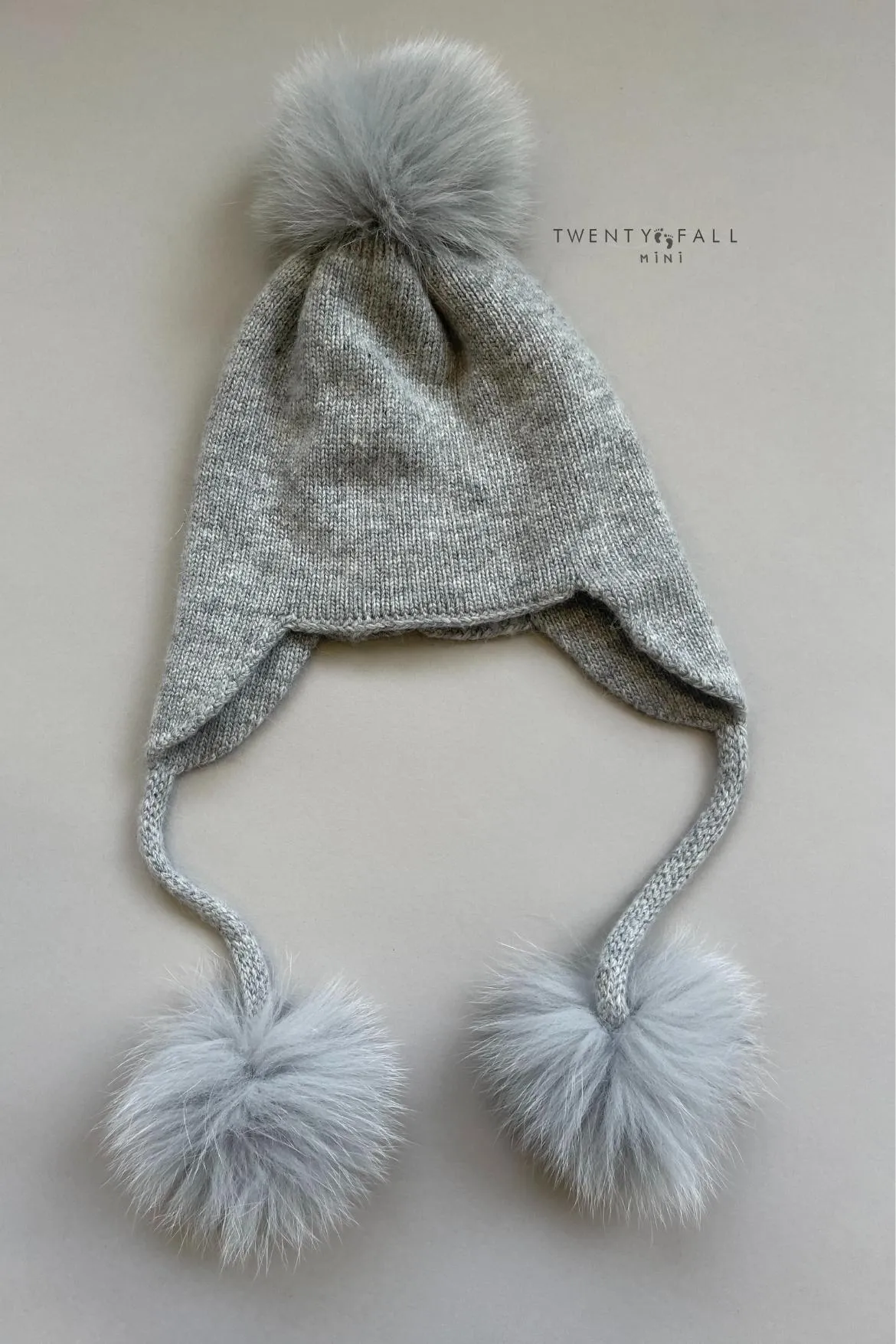 Fox Fur Triple Pom Pom Hat