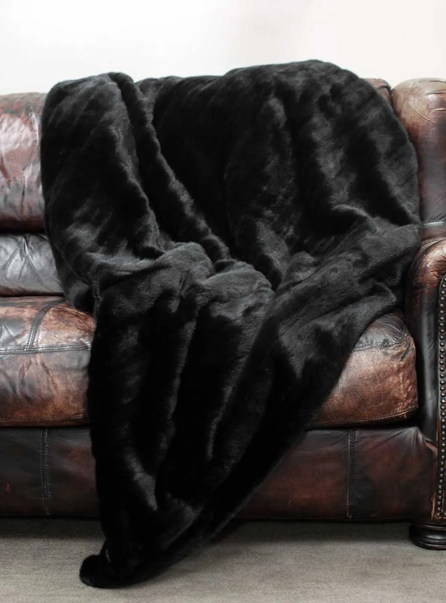 Full Skin Mink Fur Blanket