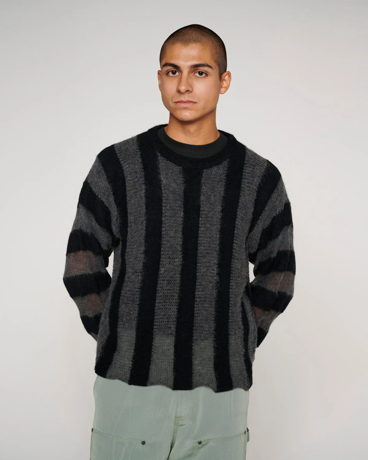 Fuzzy Threadbare Sweater - Black