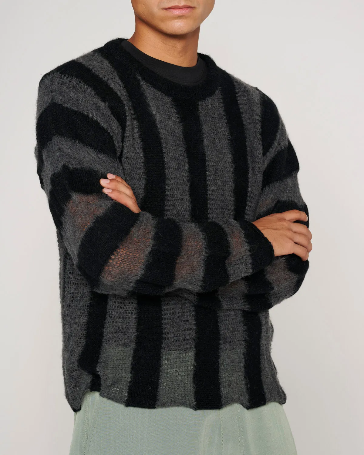 Fuzzy Threadbare Sweater - Black