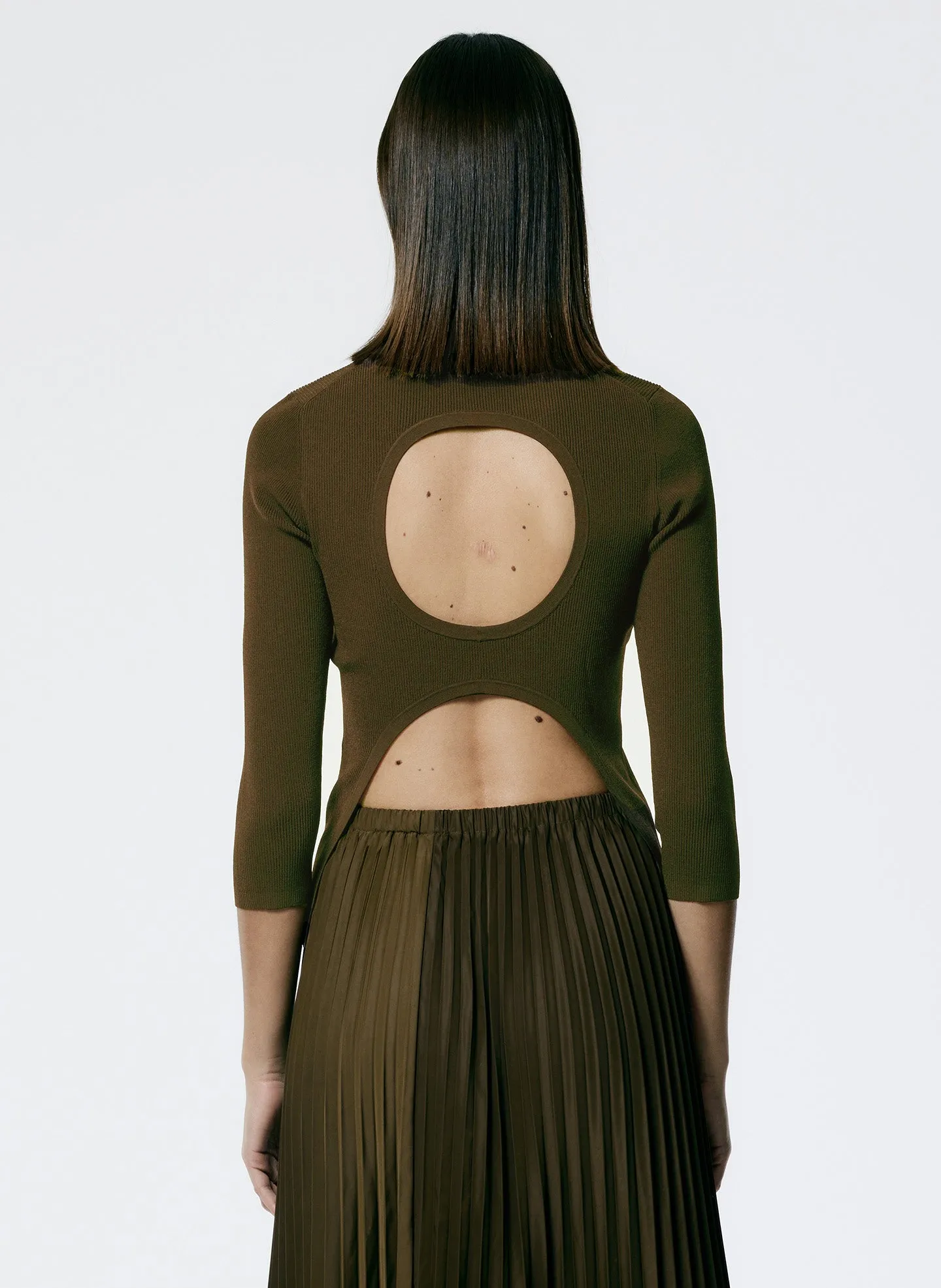 Giselle Stretch Sweater Circle Openback Pullover