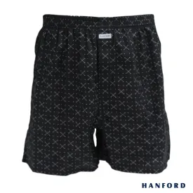 Hanford Men 100% Premium Cotton Woven Boxer Shorts Snape - Sword Print/Black (SinglePack)