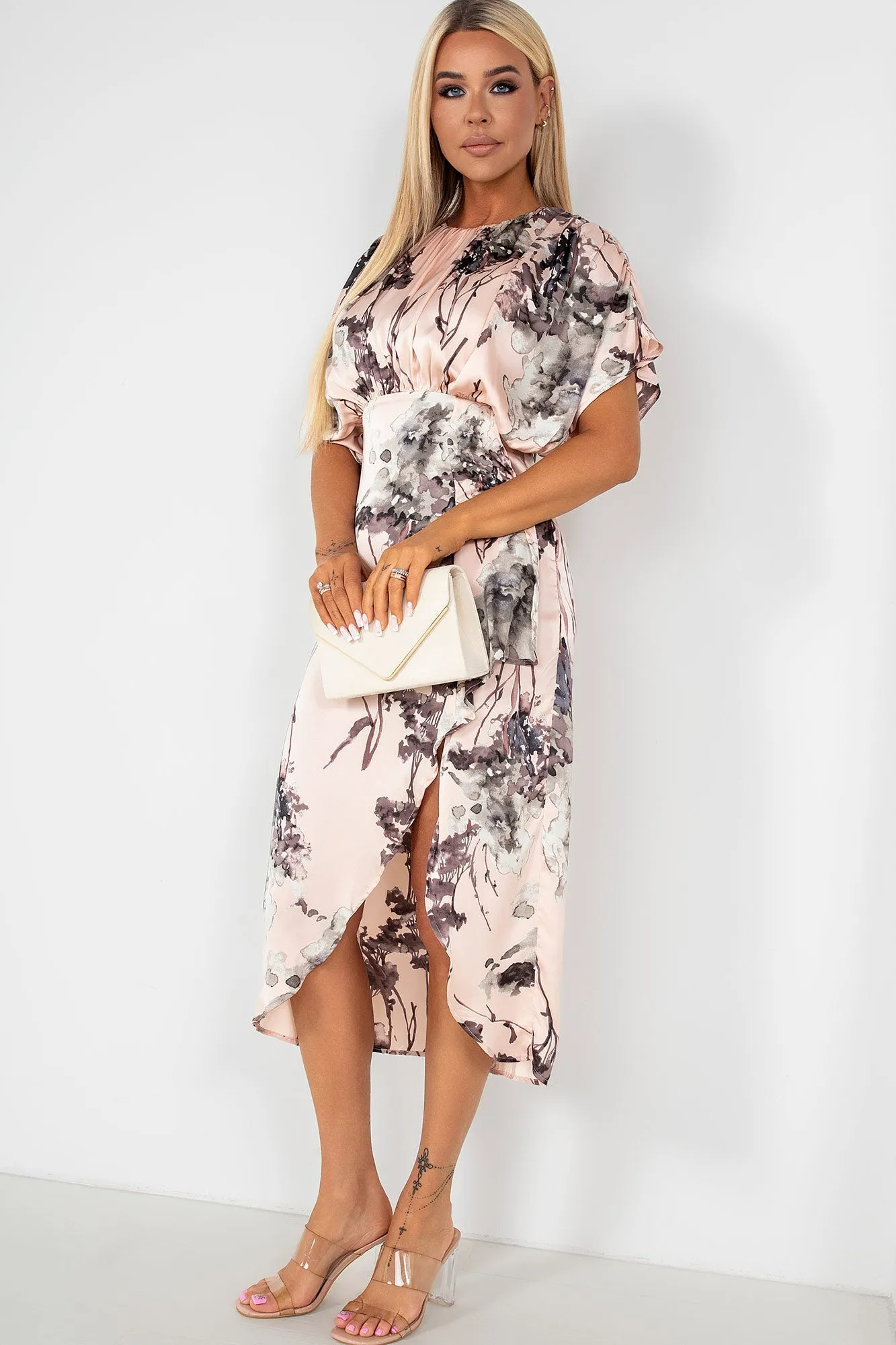 Hannah Dusty Pink Print Dress