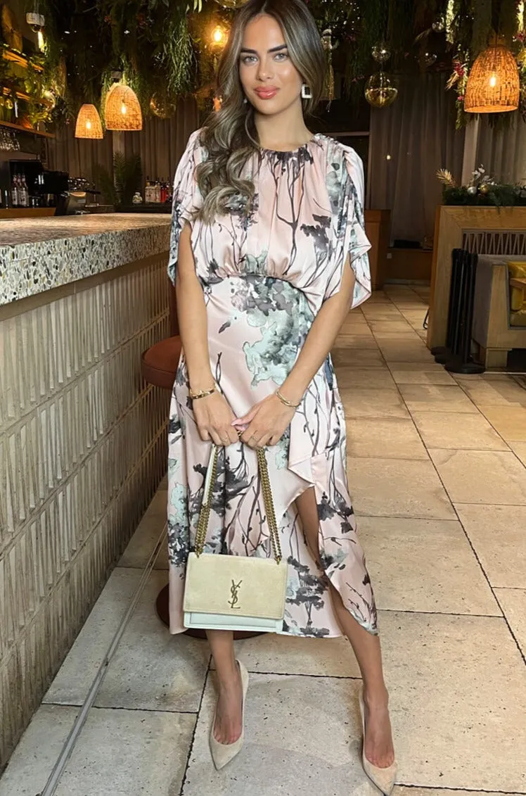 Hannah Dusty Pink Print Dress