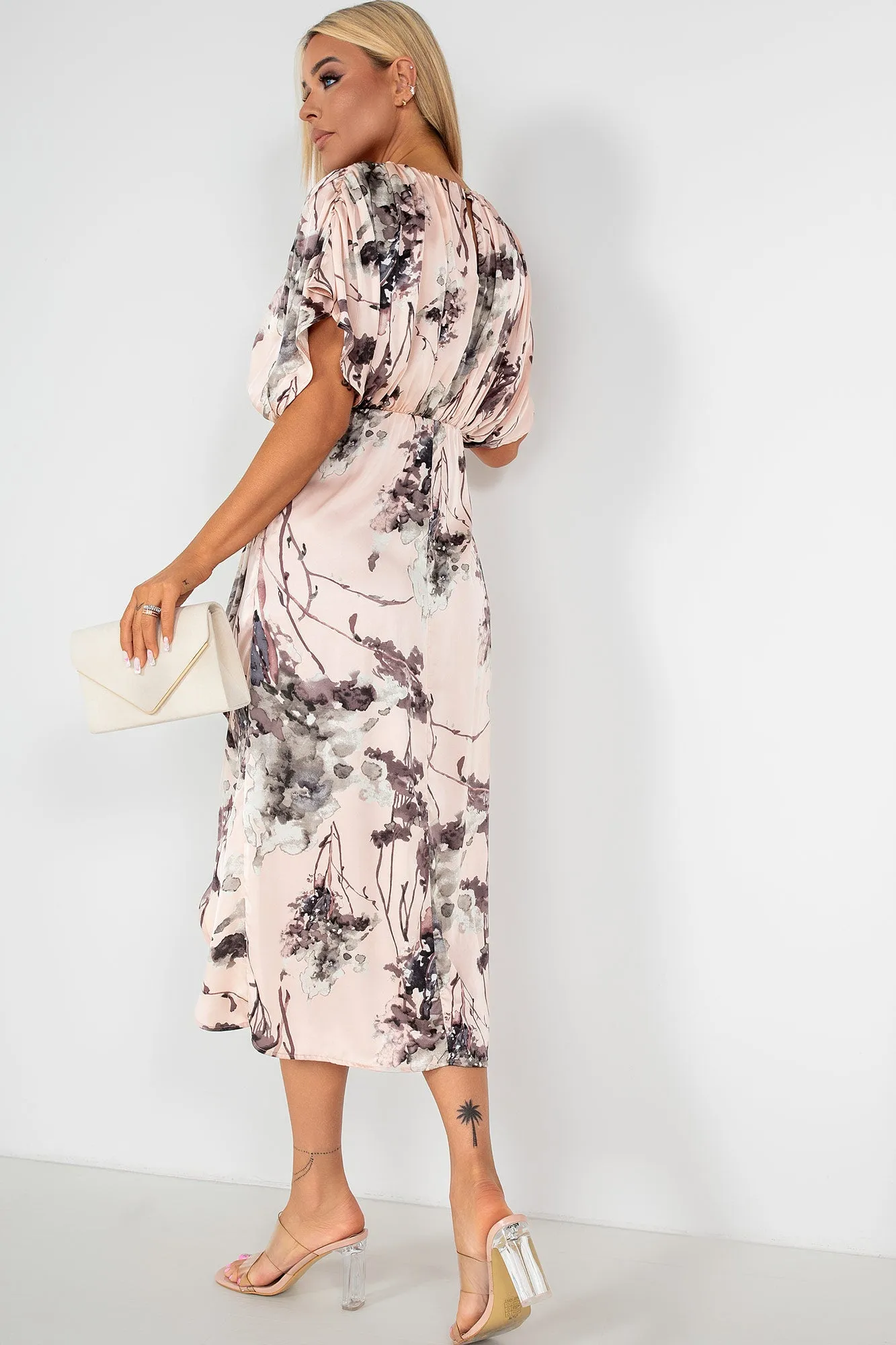 Hannah Dusty Pink Print Dress