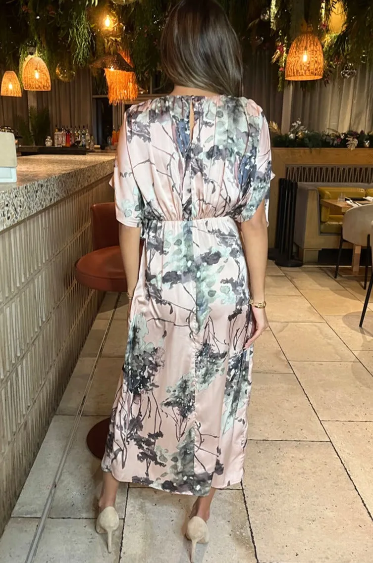 Hannah Dusty Pink Print Dress