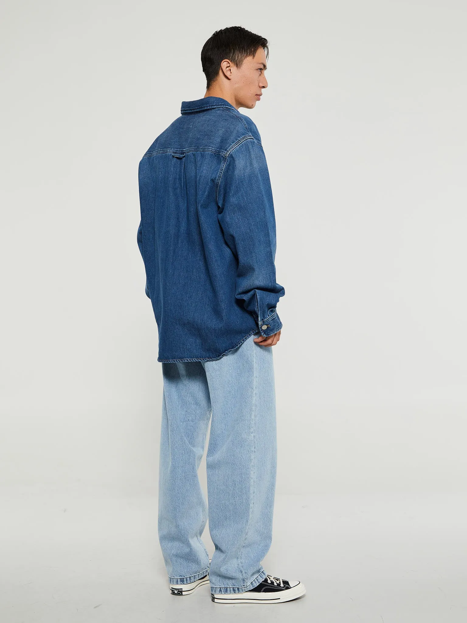 Harvey Shirt in Blue Dark Used Wash