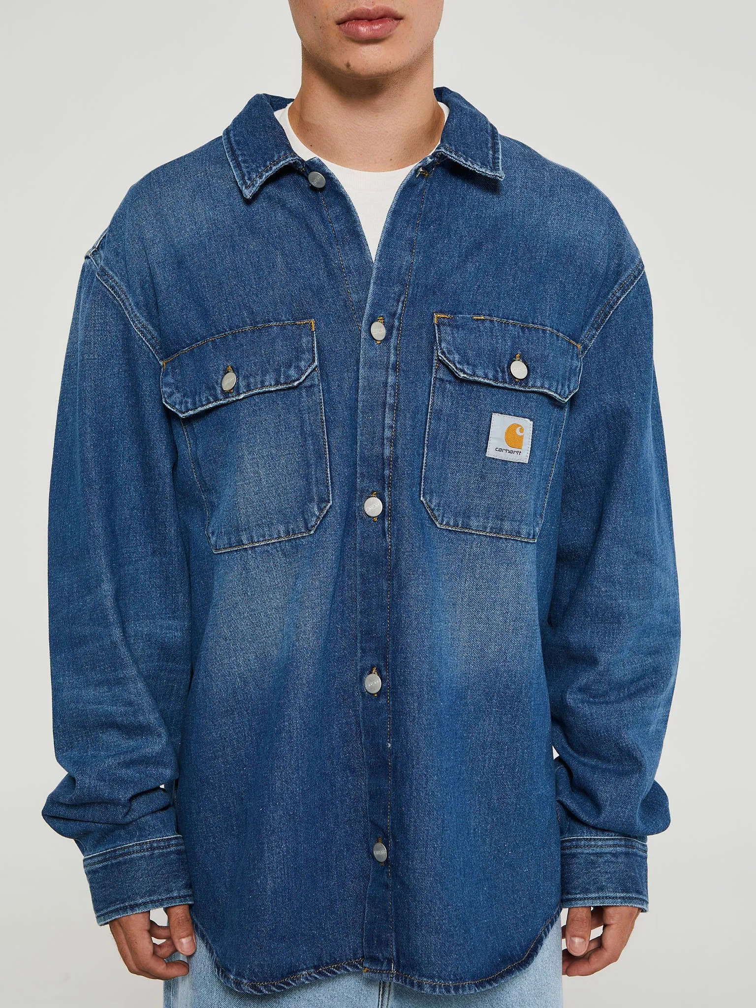Harvey Shirt in Blue Dark Used Wash