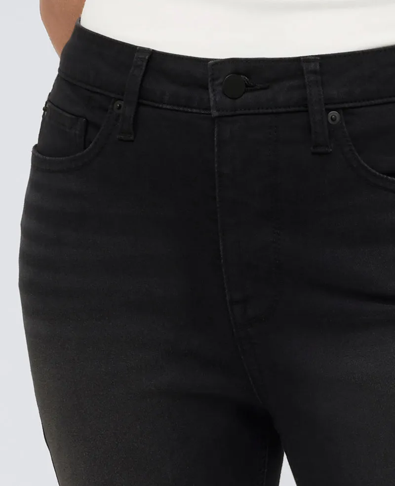 High Rise Cropped Kick Flare Denim Jeans
