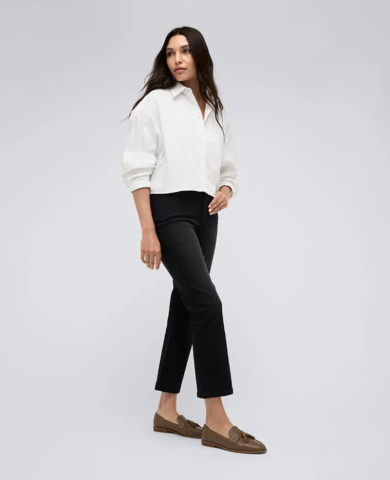 High Rise Cropped Kick Flare Denim Jeans