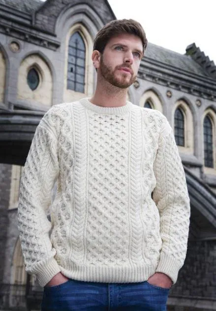 Honeycomb Stitch Blasket Aran Sweater