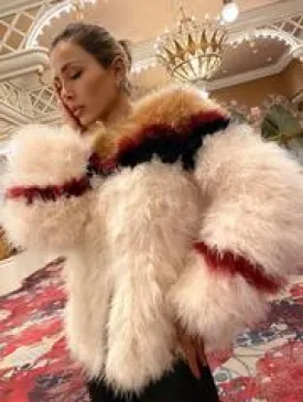 Jacket Frankie Camel, Black, Wine and Cream