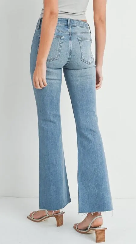 JBD Flare With Hem Detail - Medium Denim