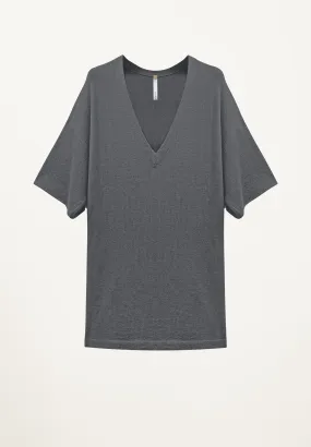 Jeana Cashmere V Neck in Lead