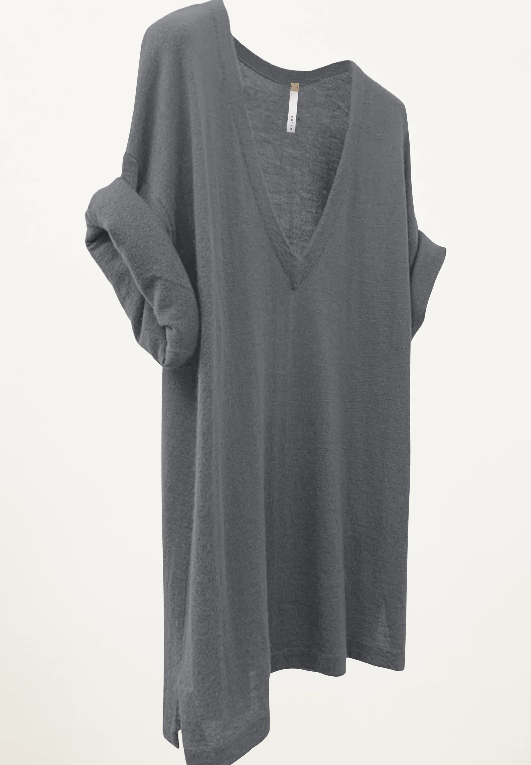 Jeana Cashmere V Neck in Lead