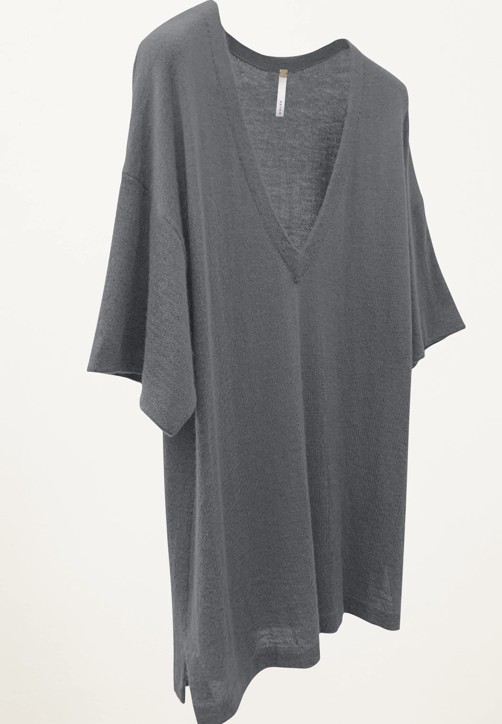 Jeana Cashmere V Neck in Lead