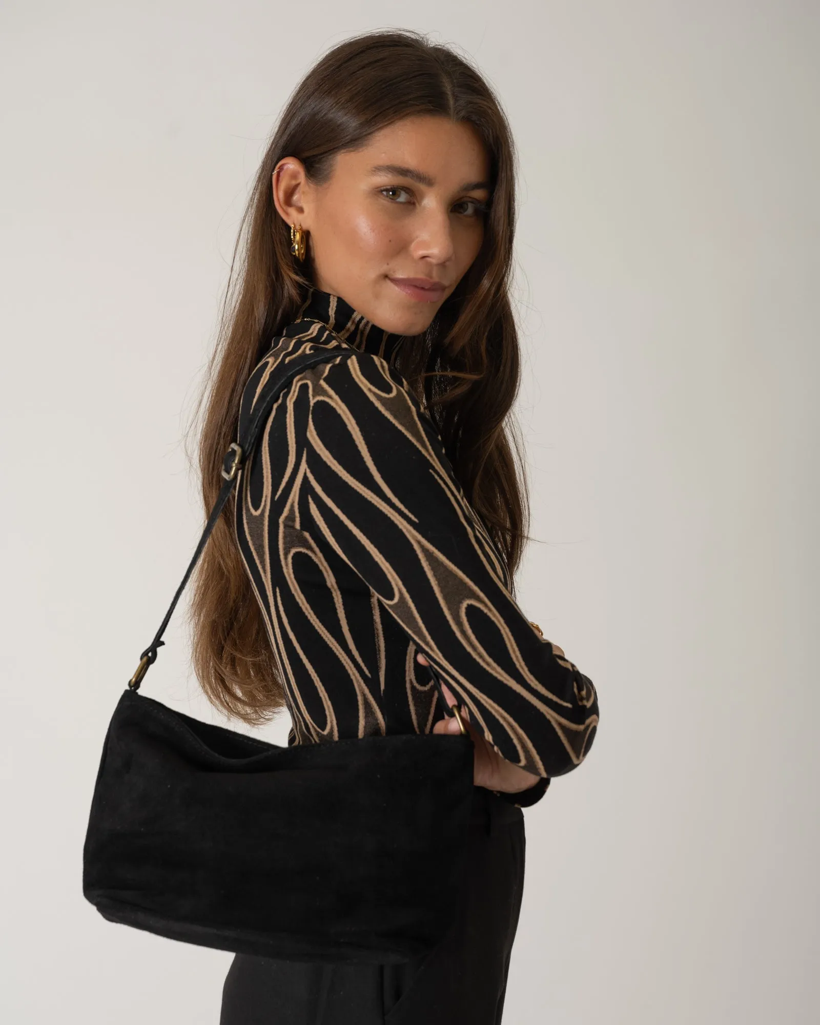 Karin Suede Bag Black