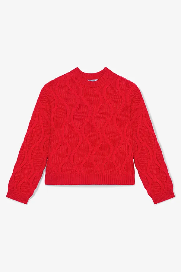 Kiki Sweater - Cable Knit :: Strawberry