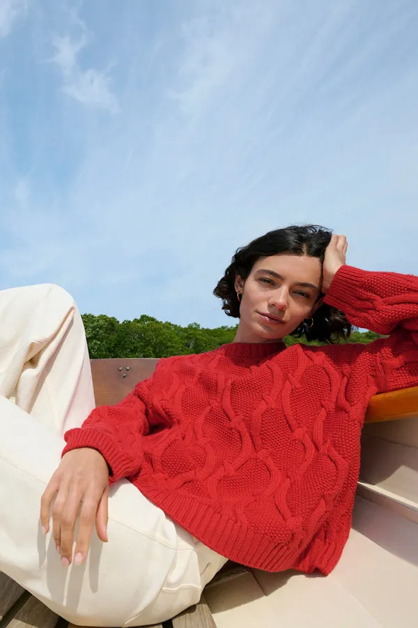Kiki Sweater - Cable Knit :: Strawberry