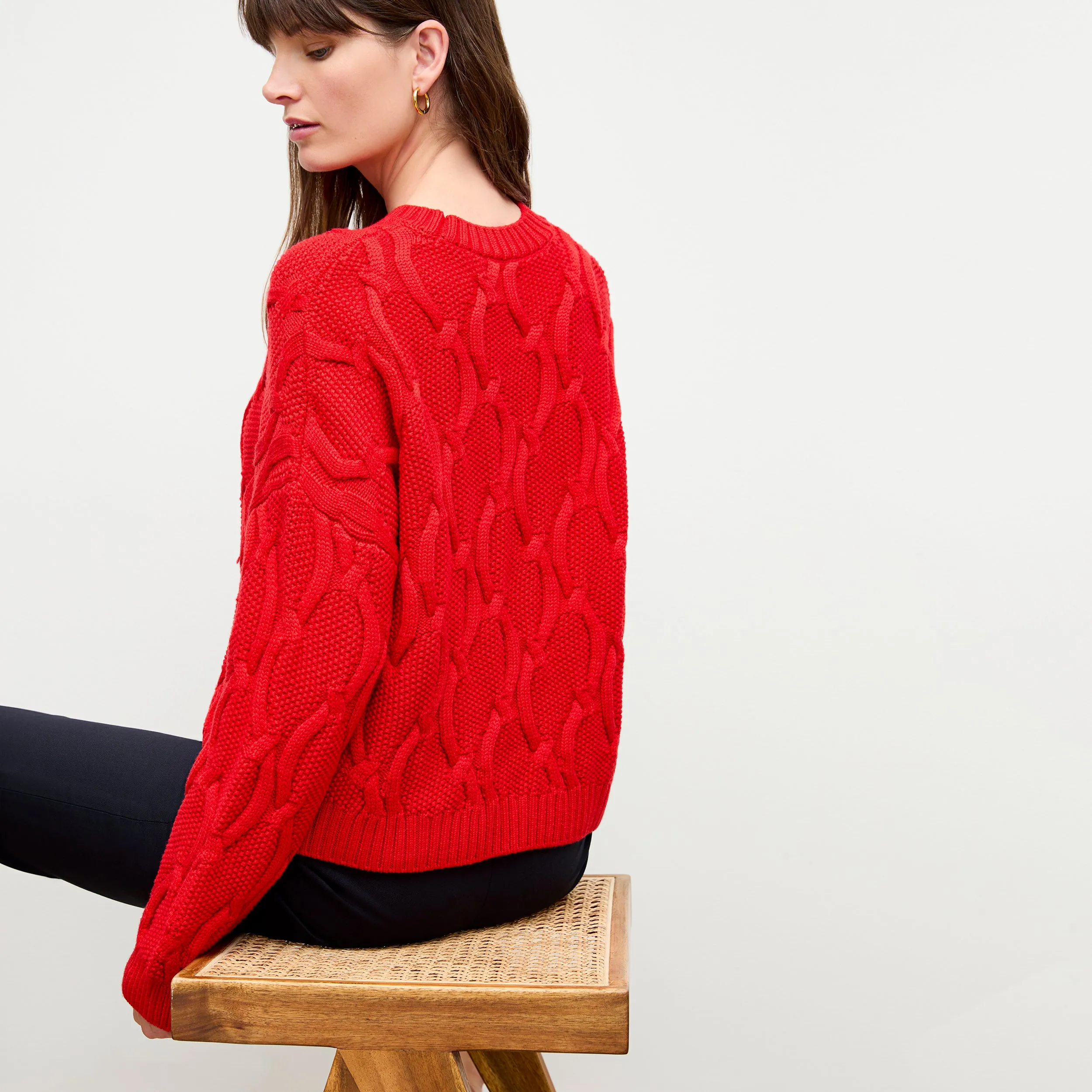 Kiki Sweater - Cable Knit :: Strawberry