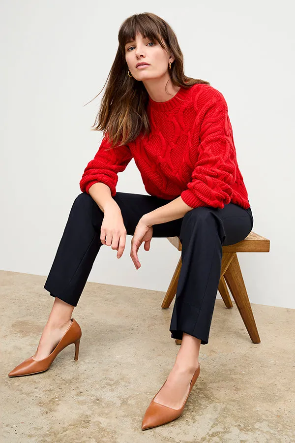 Kiki Sweater - Cable Knit :: Strawberry