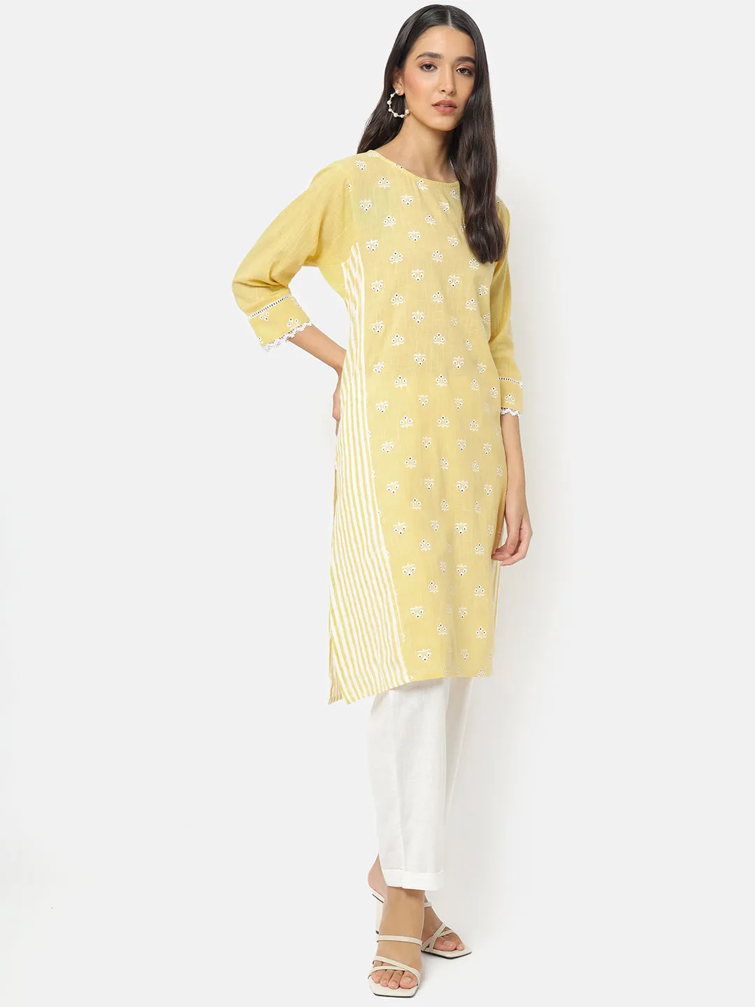 Lemonade Print Play Paneled Kurta