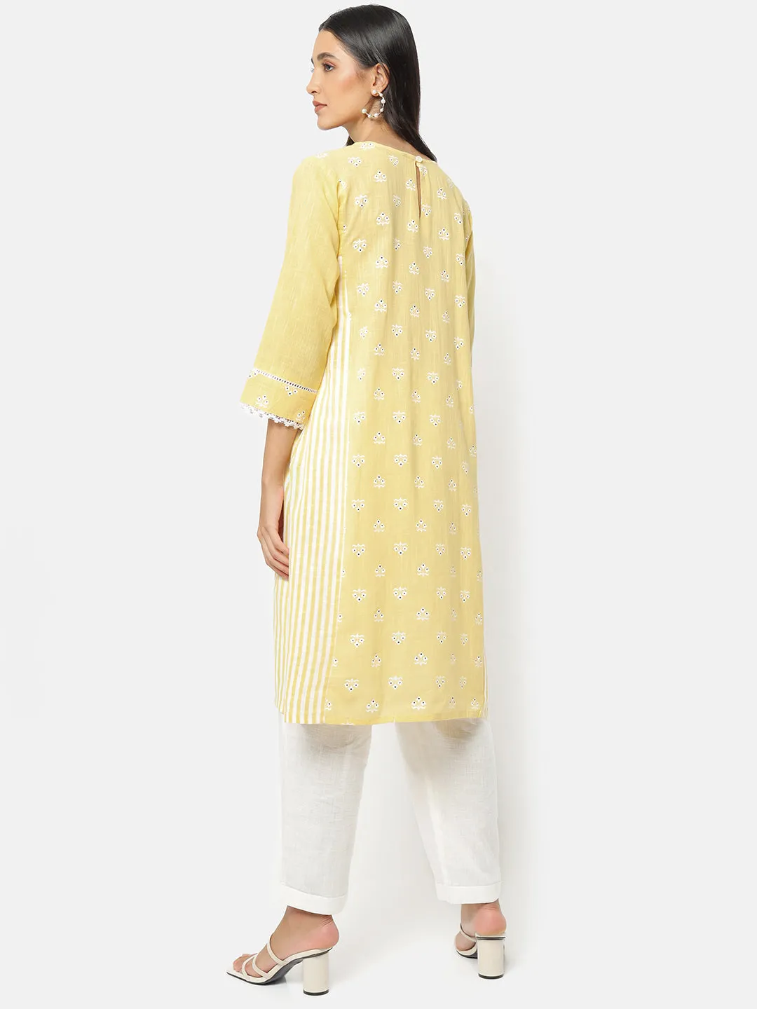 Lemonade Print Play Paneled Kurta