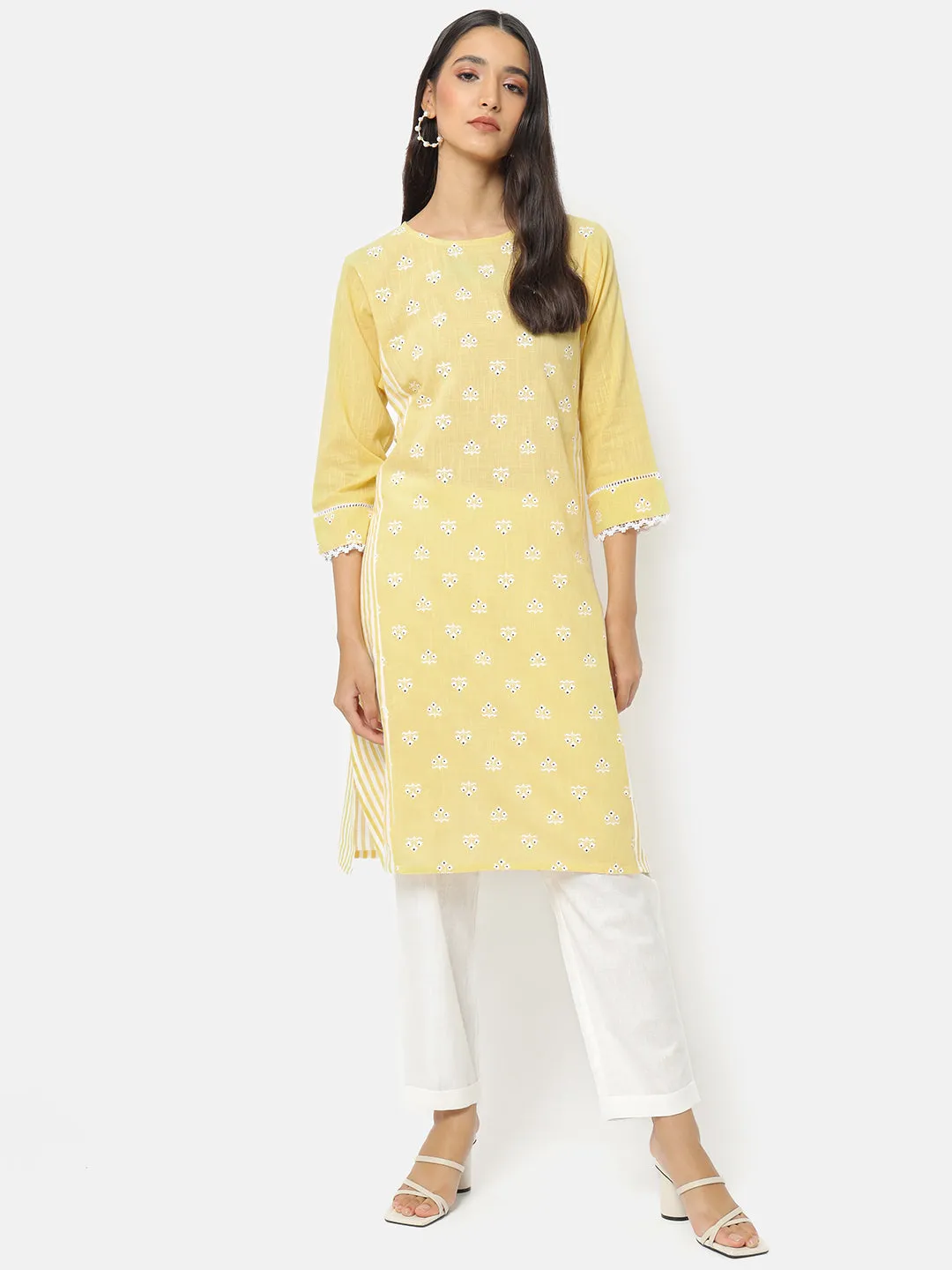 Lemonade Print Play Paneled Kurta
