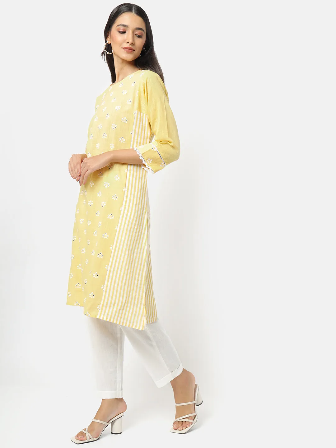 Lemonade Print Play Paneled Kurta