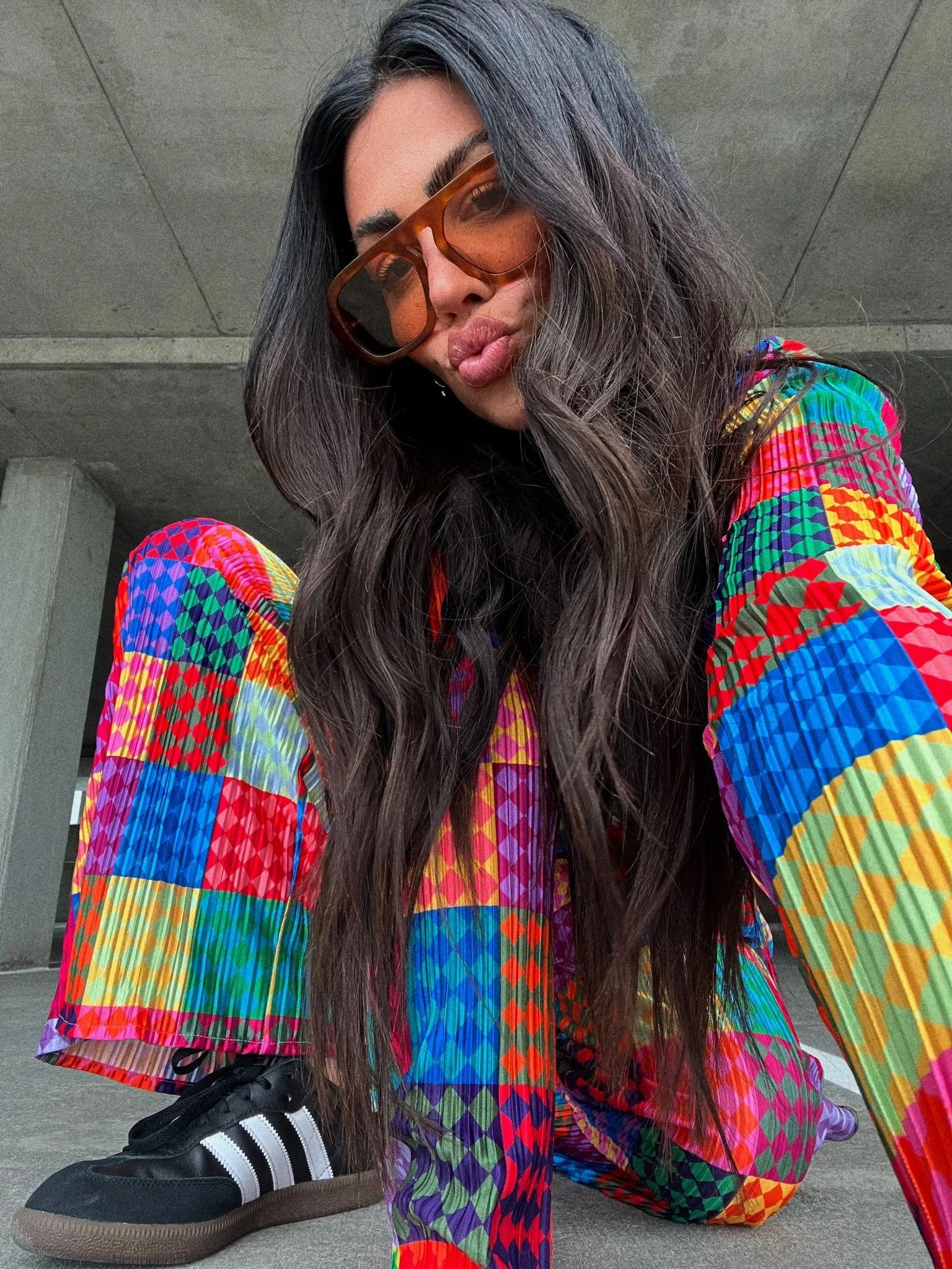 Long Sleeve Plissé Set in Fun House