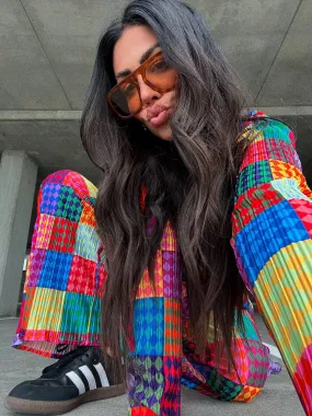 Long Sleeve Plissé Set in Fun House