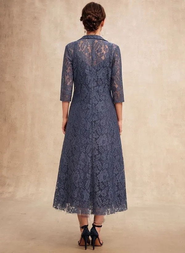 Loose Lace Party Plain Two-Piece Dress