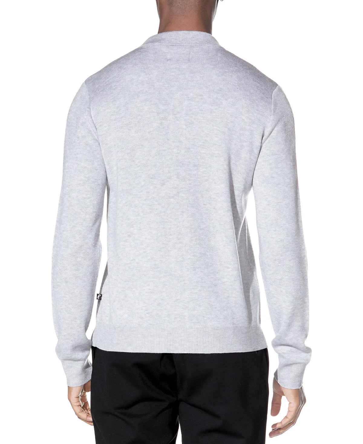 Luigi Full Placket Sweater Camp Shirt (Heather Gray)