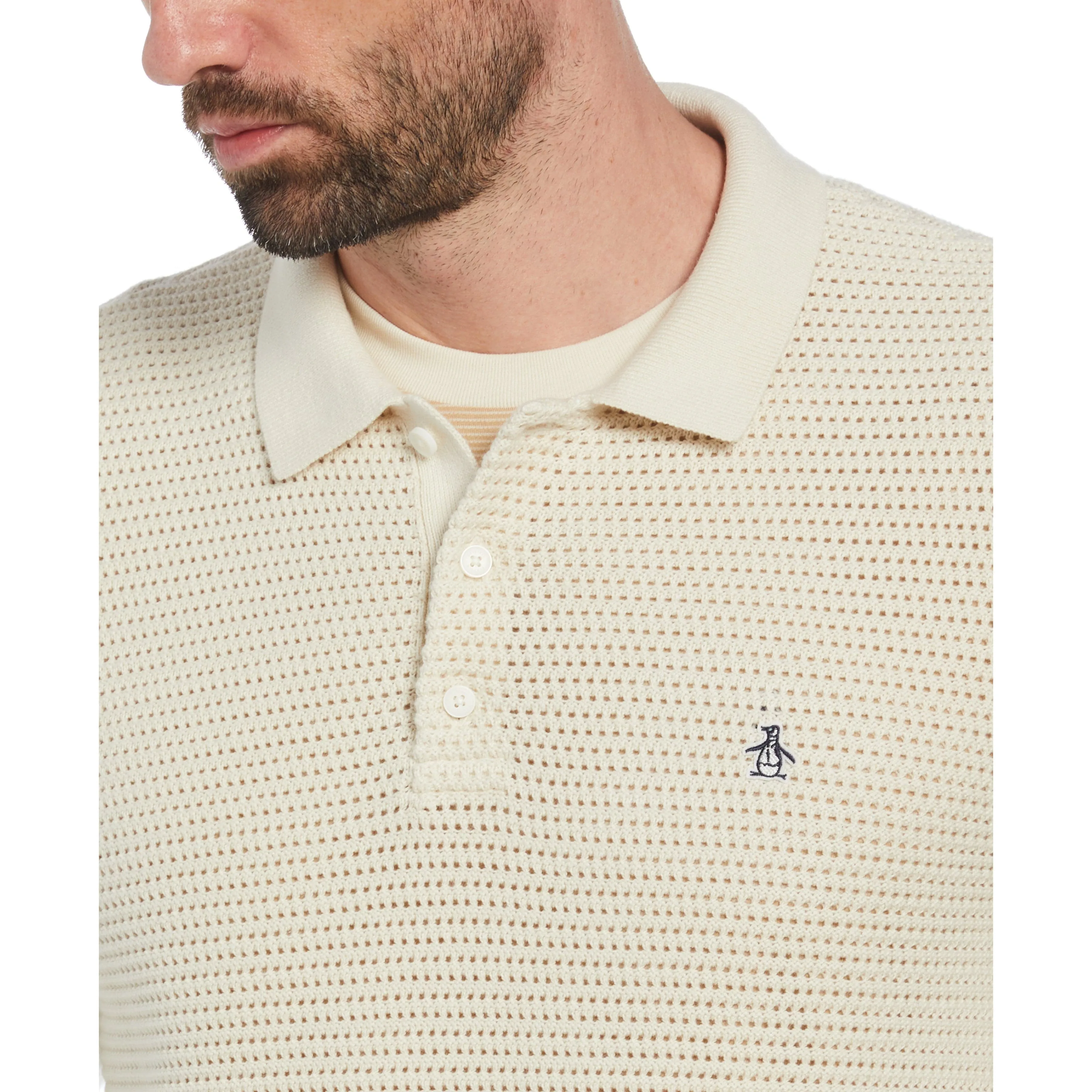 Mesh Sweater Polo
