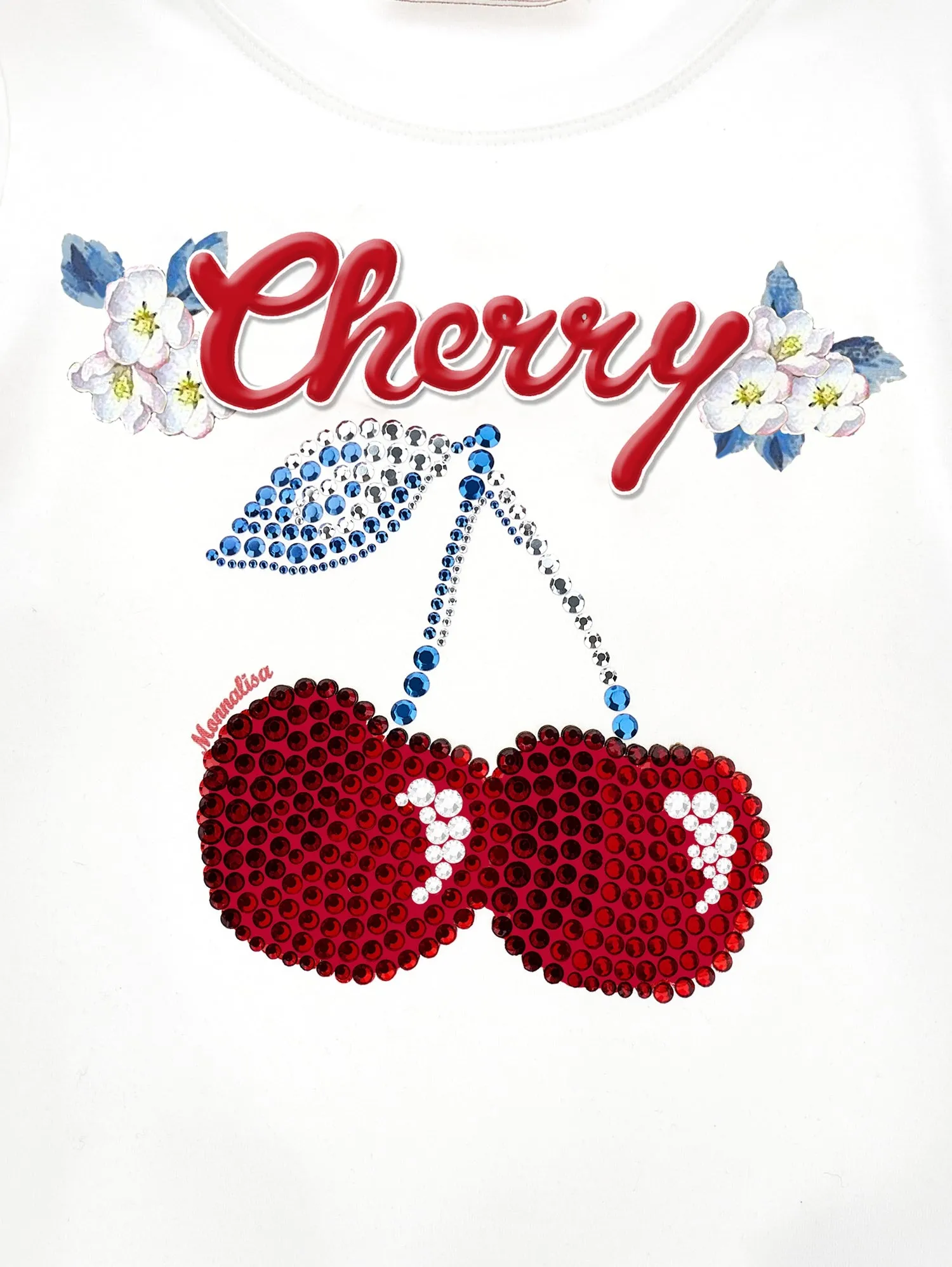 Monnalisa  - Cherry Denim Short Set