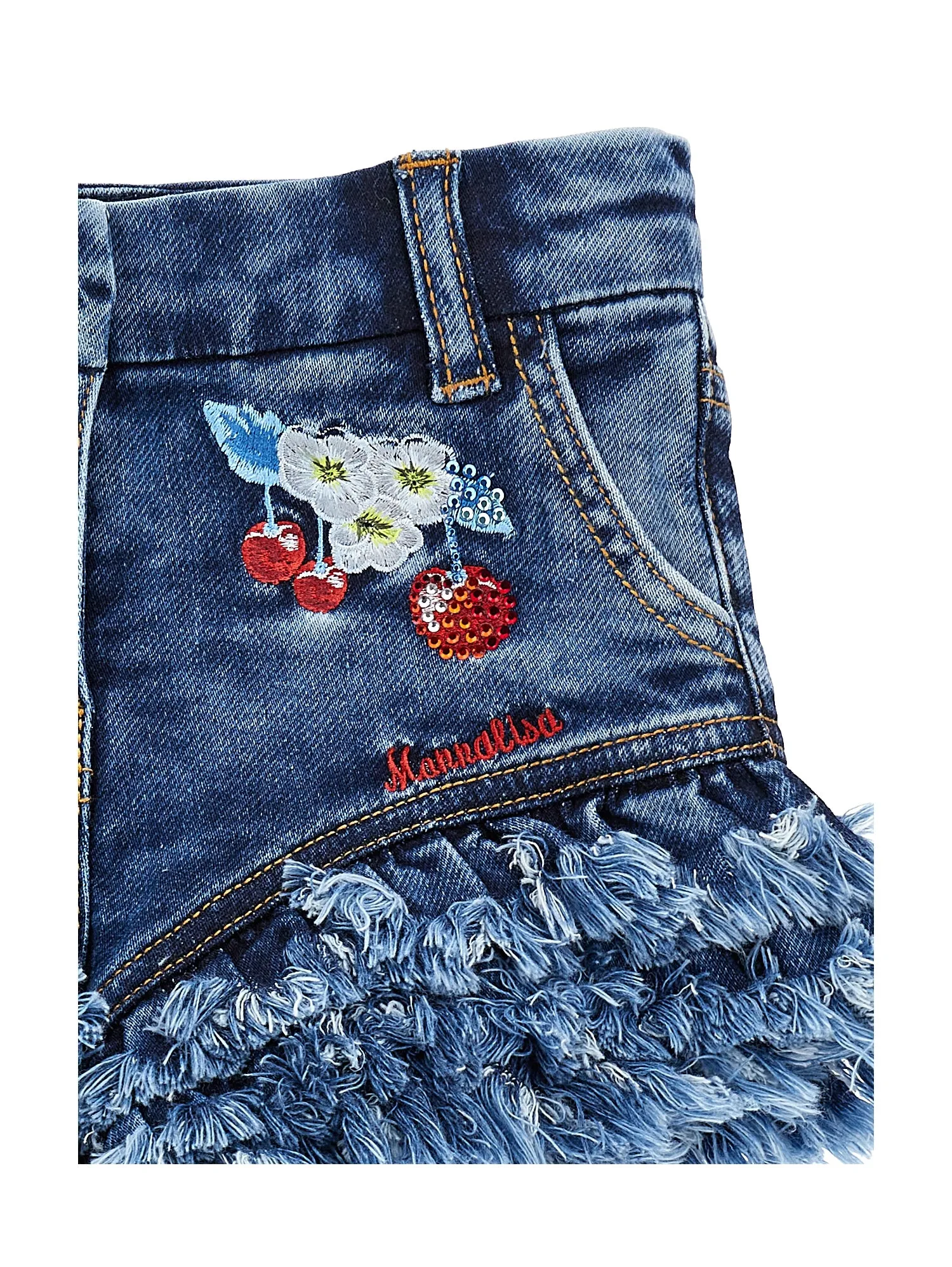 Monnalisa  - Cherry Denim Short Set