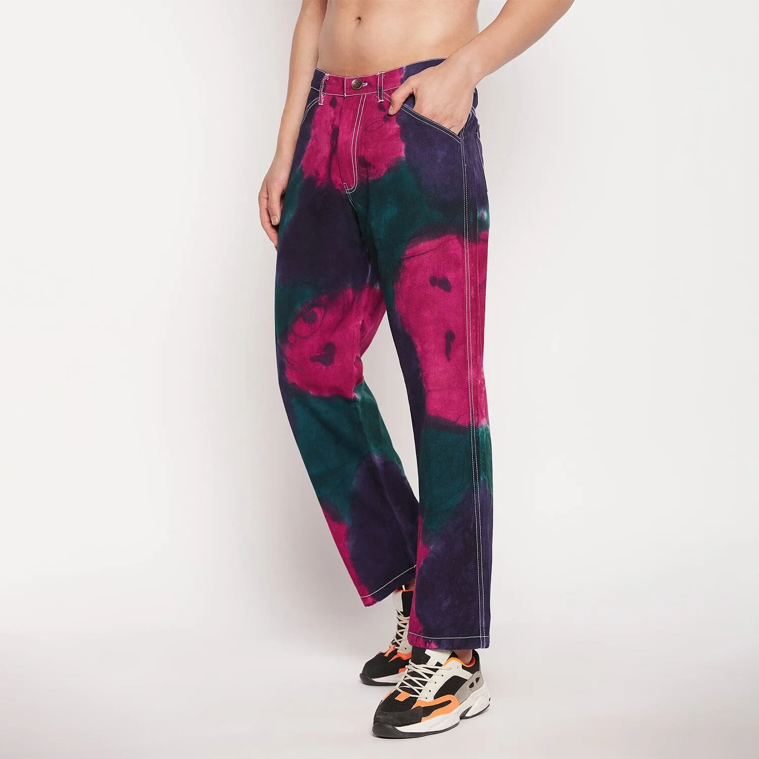 Navy Tri Colour Carpenter Pants