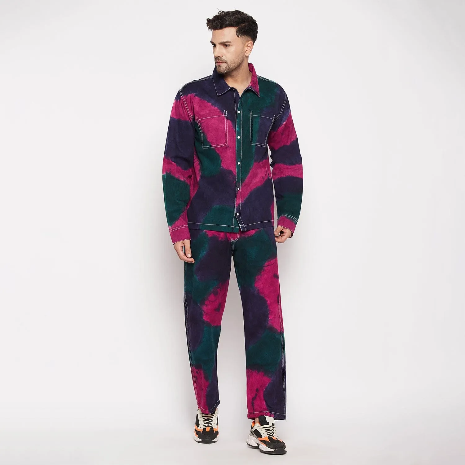 Navy Tri Colour Carpenter Pants
